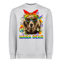 Heather Grey Mama Bear Pride LGBTQ+ Heavyweight Sweatshirt - BundleAndBundleShop