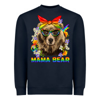 Navy Mama Bear Pride LGBTQ+ Heavyweight Sweatshirt - BundleAndBundleShop