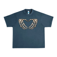 Midnight Navy skeleton heart Urban Heavy Tee - MaliasSmallBusiness