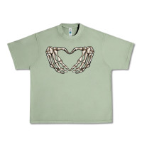 Oil Green skeleton heart Urban Heavy Tee - MaliasSmallBusiness