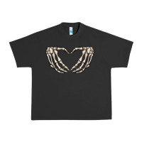 Pigment Black skeleton heart Urban Heavy Tee - MaliasSmallBusiness