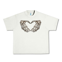 Pistachio skeleton heart Urban Heavy Tee - MaliasSmallBusiness