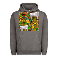 St. Patricks Cow With Rainbow And Beer Seamless Urban Hoodie | Teevron