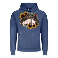 Vintage Denim sleeping hedgehog sunflower leopard Vintage Hoodie - Jasminsmagicworld
