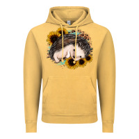 Vintage Mustard sleeping hedgehog sunflower leopard Vintage Hoodie - Jasminsmagicworld