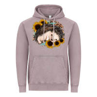 Sleeping Hedgehog Sunflower Leopard Vintage Hoodie | Teevron