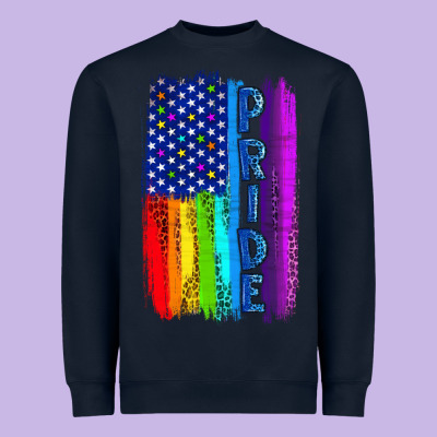 Pride Lgbtq+ American Flag Heavyweight Sweatshirt Designed By Bundleandbundleshop
