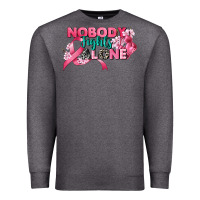 Charcoal Heather nobody fights alone cancer awareness Premium Sweatshirt - CowGirlArtShop