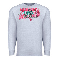 Heather Grey nobody fights alone cancer awareness Premium Sweatshirt - CowGirlArtShop