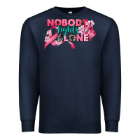 Navy nobody fights alone cancer awareness Premium Sweatshirt - CowGirlArtShop
