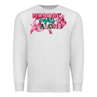 Oatmeal Heather nobody fights alone cancer awareness Premium Sweatshirt - CowGirlArtShop