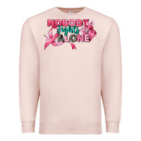 Pale Pink nobody fights alone cancer awareness Premium Sweatshirt - CowGirlArtShop