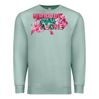 Seafoam nobody fights alone cancer awareness Premium Sweatshirt - CowGirlArtShop