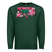 Sports Green nobody fights alone cancer awareness Premium Sweatshirt - CowGirlArtShop