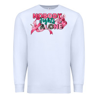 White nobody fights alone cancer awareness Premium Sweatshirt - CowGirlArtShop