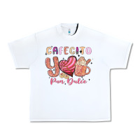 White cafecito y pan dulce Urban Heavy Tee - MaliasSmallBusiness