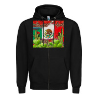Black Mexican Flag Zipper Hoodie - texasbilliewilder