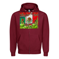 Burgundy Mexican Flag Zipper Hoodie - texasbilliewilder