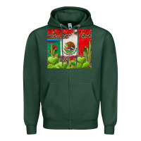 Sports Green Mexican Flag Zipper Hoodie - texasbilliewilder
