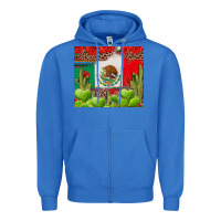 True Royal Mexican Flag Zipper Hoodie - texasbilliewilder