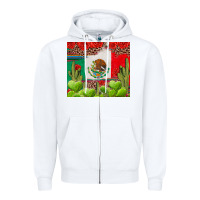 White Mexican Flag Zipper Hoodie - texasbilliewilder