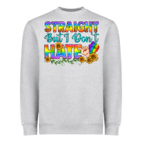 Heather Grey LGBTQ+ Straight But I Don't Hate Heavyweight Sweatshirt - BundleAndBundleShop