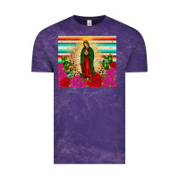 Cloud Purple our lady of guadalupe cactus leopard Vintage Tee - JahusDesignShop