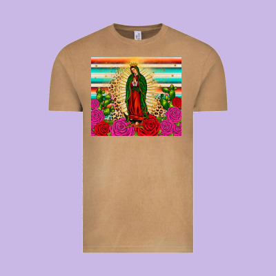 Our Lady Of Guadalupe Cactus Leopard Vintage Tee Designed By Jahusdesignshop