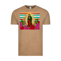 Vintage Coffee our lady of guadalupe cactus leopard Vintage Tee - JahusDesignShop