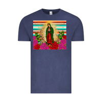Vintage Denim our lady of guadalupe cactus leopard Vintage Tee - JahusDesignShop