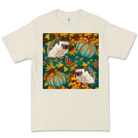 Bone hedgehog and pumpkins seamless pattern Premium Tee - BundleAndBundleShop