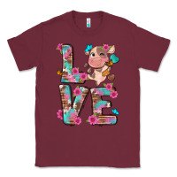 Burgundy love little cute cow Classic Tee - NancyCooperArtShop