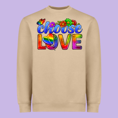 Pride Lgbtq+ Choose Love Heavyweight Sweatshirt Designed By Bundleandbundleshop