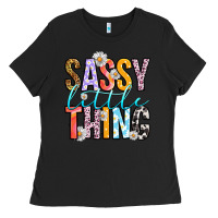 Black sassy little thing Ladies Tee - RanaPortraitStore