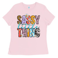 Bubblegum Pink sassy little thing Ladies Tee - RanaPortraitStore