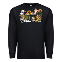 Black cowhide coffee cup Premium Sweatshirt - HowdyJamesFarm