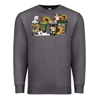 Charcoal Heather cowhide coffee cup Premium Sweatshirt - HowdyJamesFarm