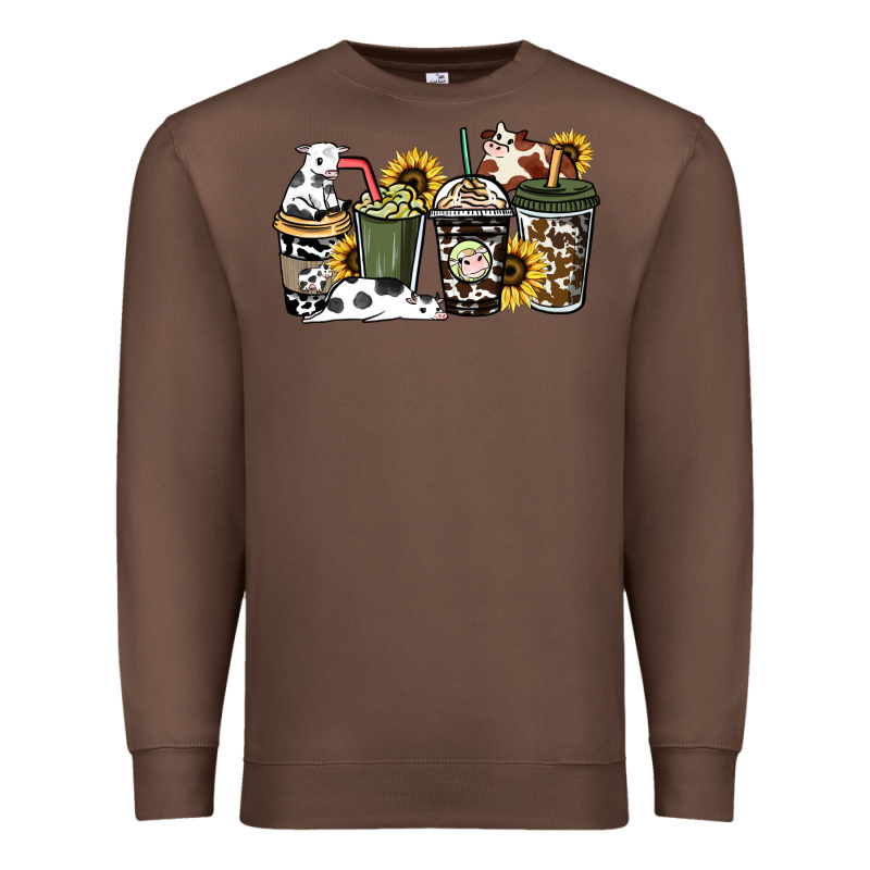 Cowhide Coffee Cup Premium Sweatshirt by HowdyJamesFarm | Teevron