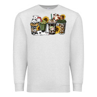 Oatmeal Heather cowhide coffee cup Premium Sweatshirt - HowdyJamesFarm