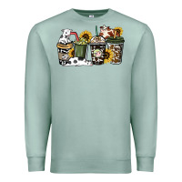 Seafoam cowhide coffee cup Premium Sweatshirt - HowdyJamesFarm