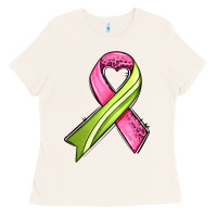 Bone breast cancer sport ribbons Ladies Tee - AdoDesignShop