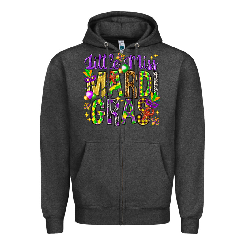 Little Miss Mardi Gras Zipper Hoodie by NancyCooperArtShop | Teevron