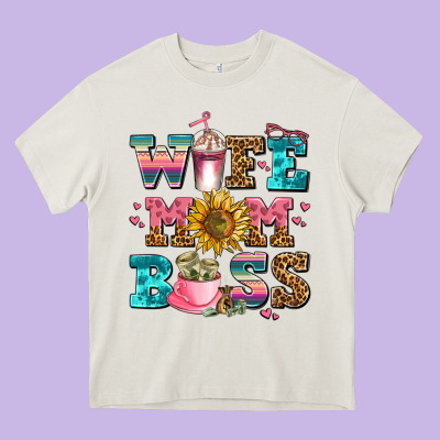 Wife Mom Boss Heavy Core Tee Designed By Adodesignshop