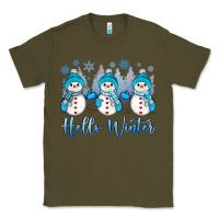 Army Green snowman hello winter Classic Tee - JahusDesignShop