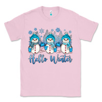 Bubblegum Pink snowman hello winter Classic Tee - JahusDesignShop