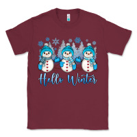 Burgundy snowman hello winter Classic Tee - JahusDesignShop