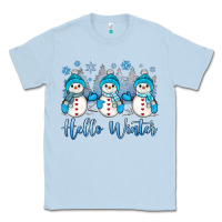 Dusty Blue snowman hello winter Classic Tee - JahusDesignShop