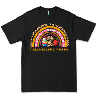 Black back to school rainbow hello second grade Premium Tee - AdoDesignShop