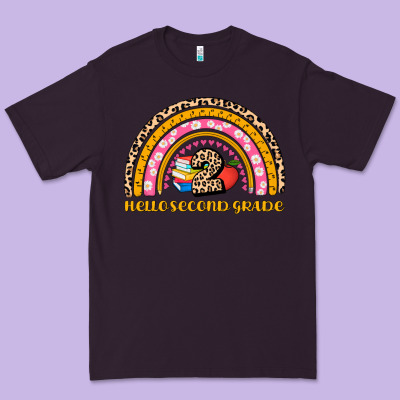 Back To School Rainbow Hello Second Grade Premium Tee Designed By Adodesignshop