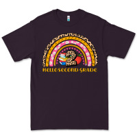 Plum back to school rainbow hello second grade Premium Tee - AdoDesignShop
